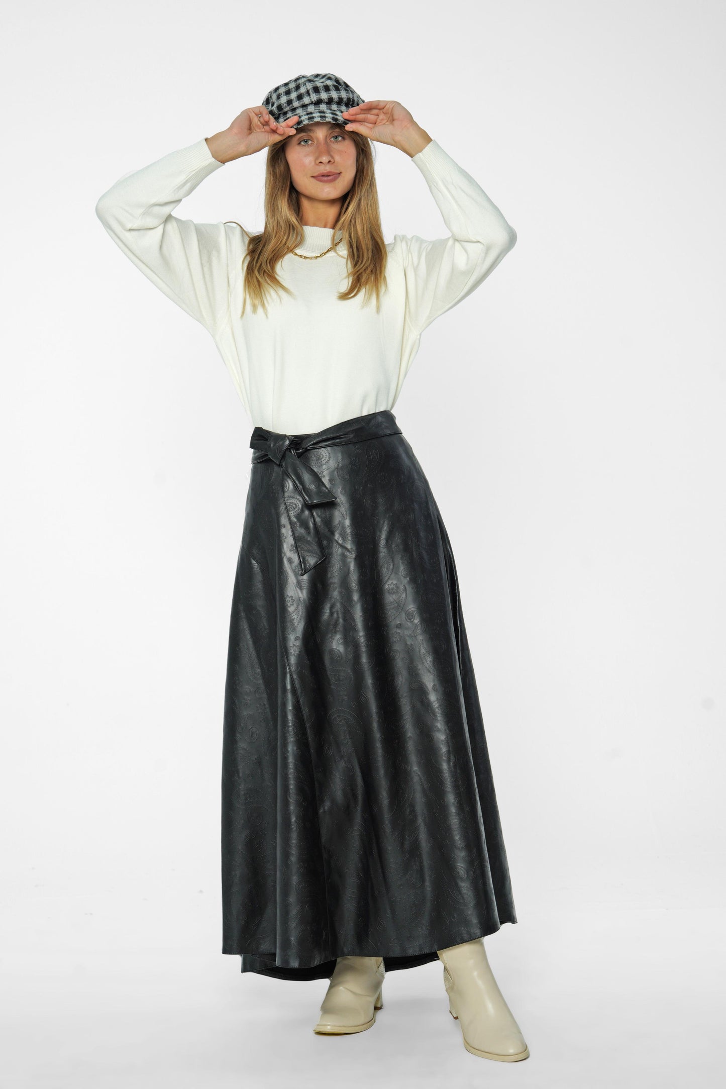 Faux Leather Maxi Skirt