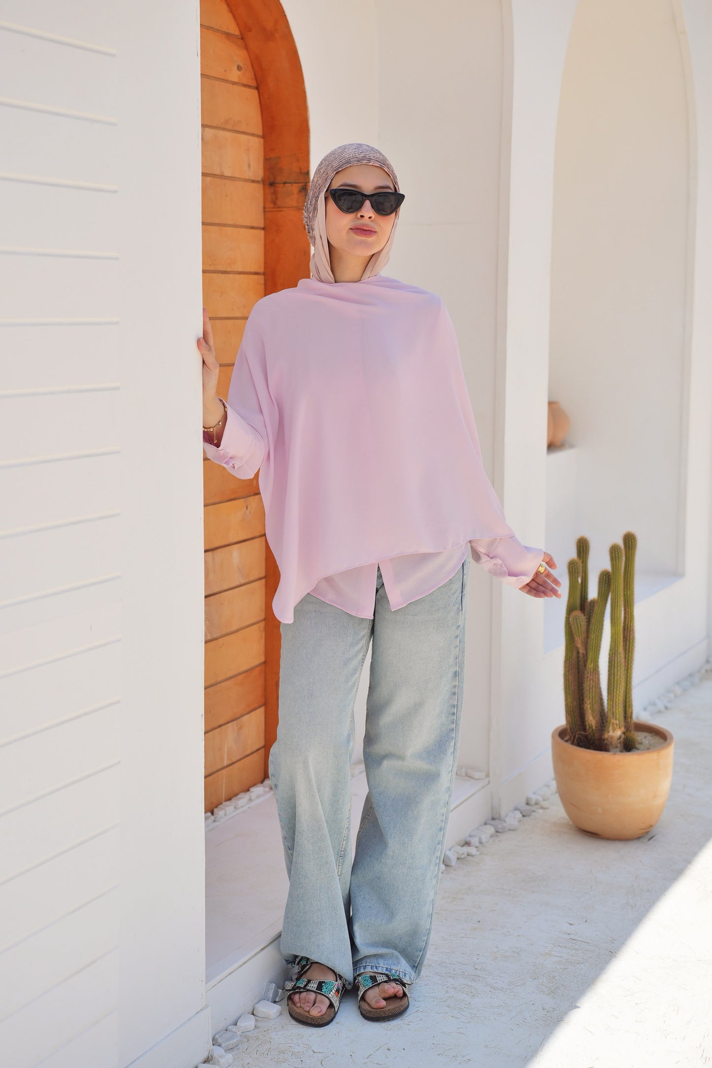 Asymmetric Overlay Blouse