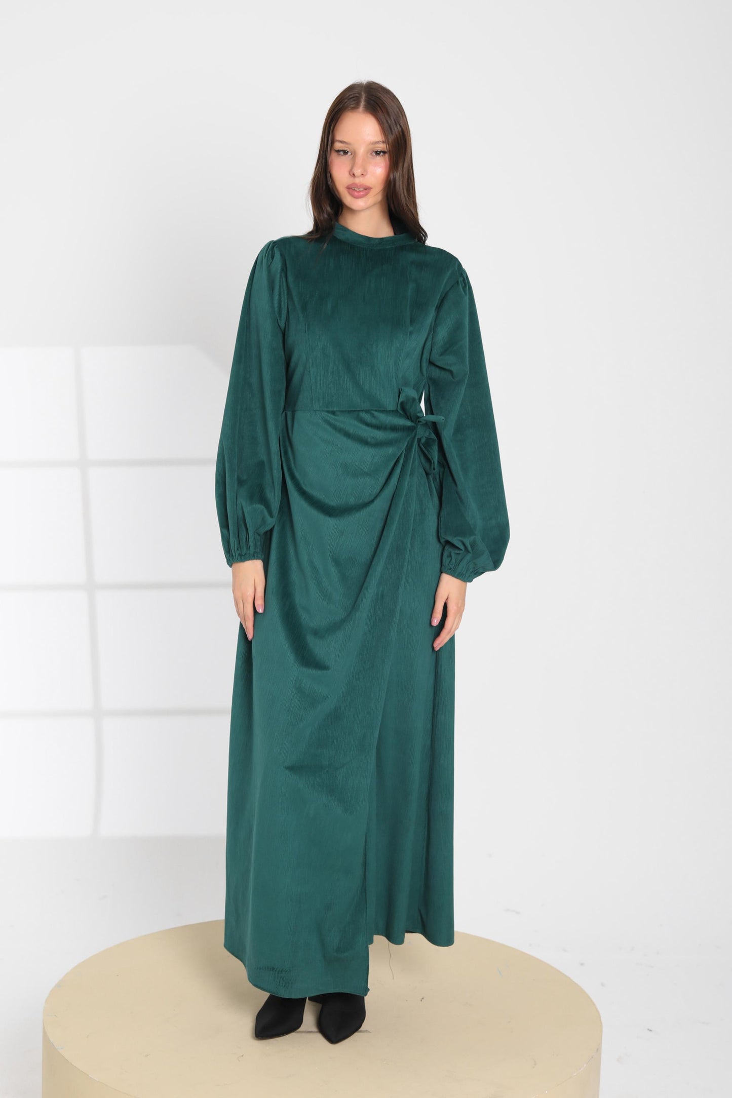 Taupe Wrap Maxi Dress