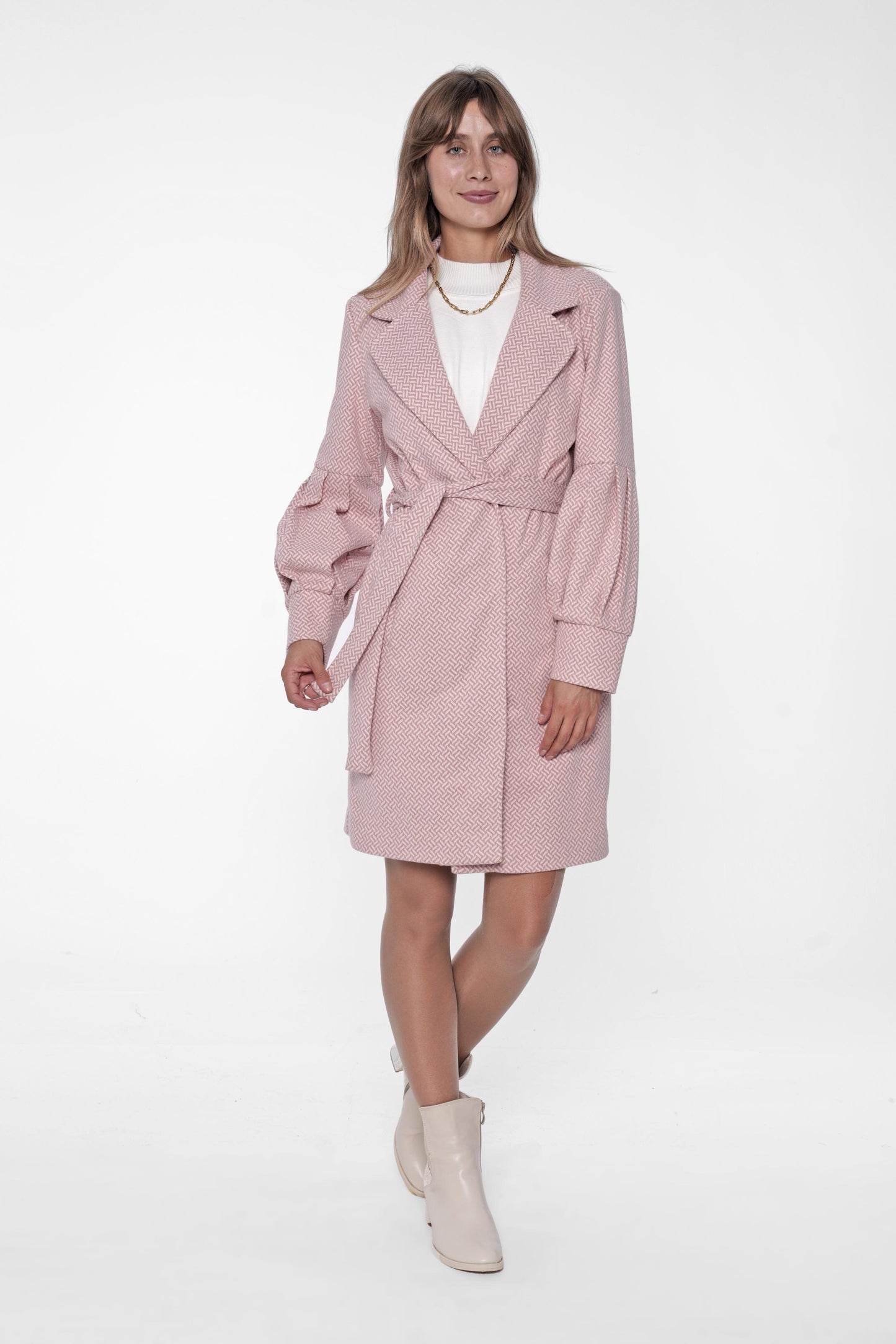 Soft Textured Belted Coat