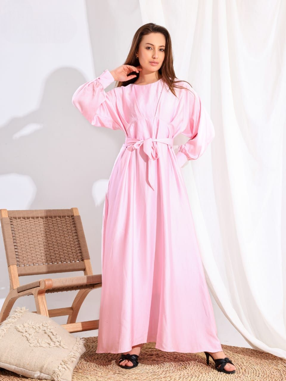 A satin dress designed to highlight your femininity and charm