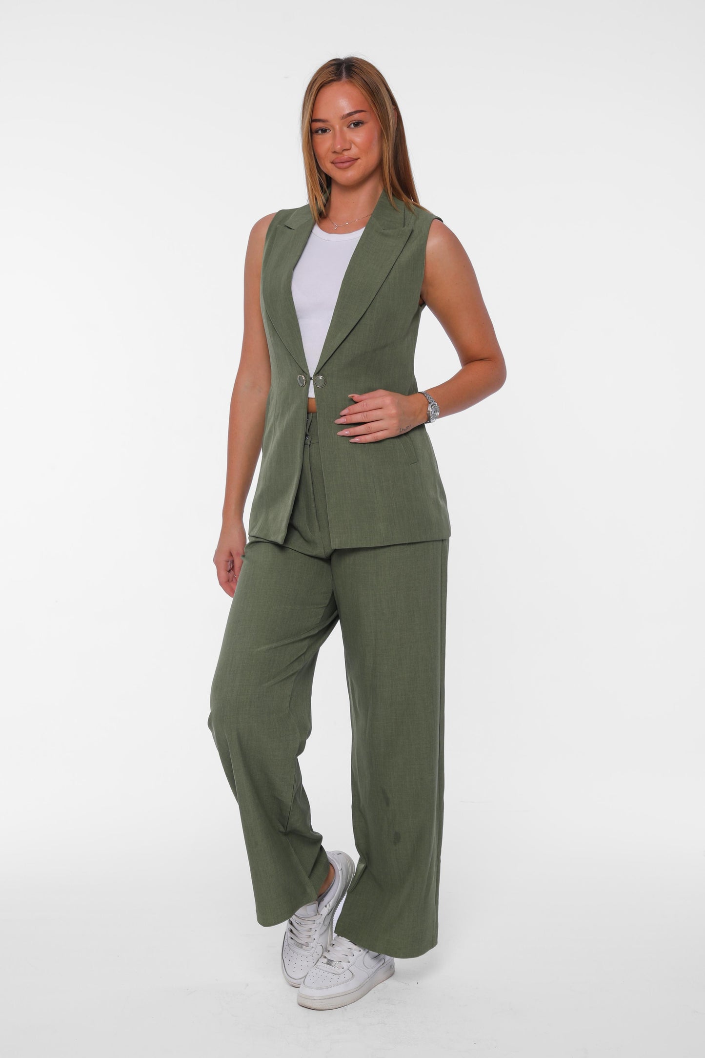 Sleeveless Blazer Set