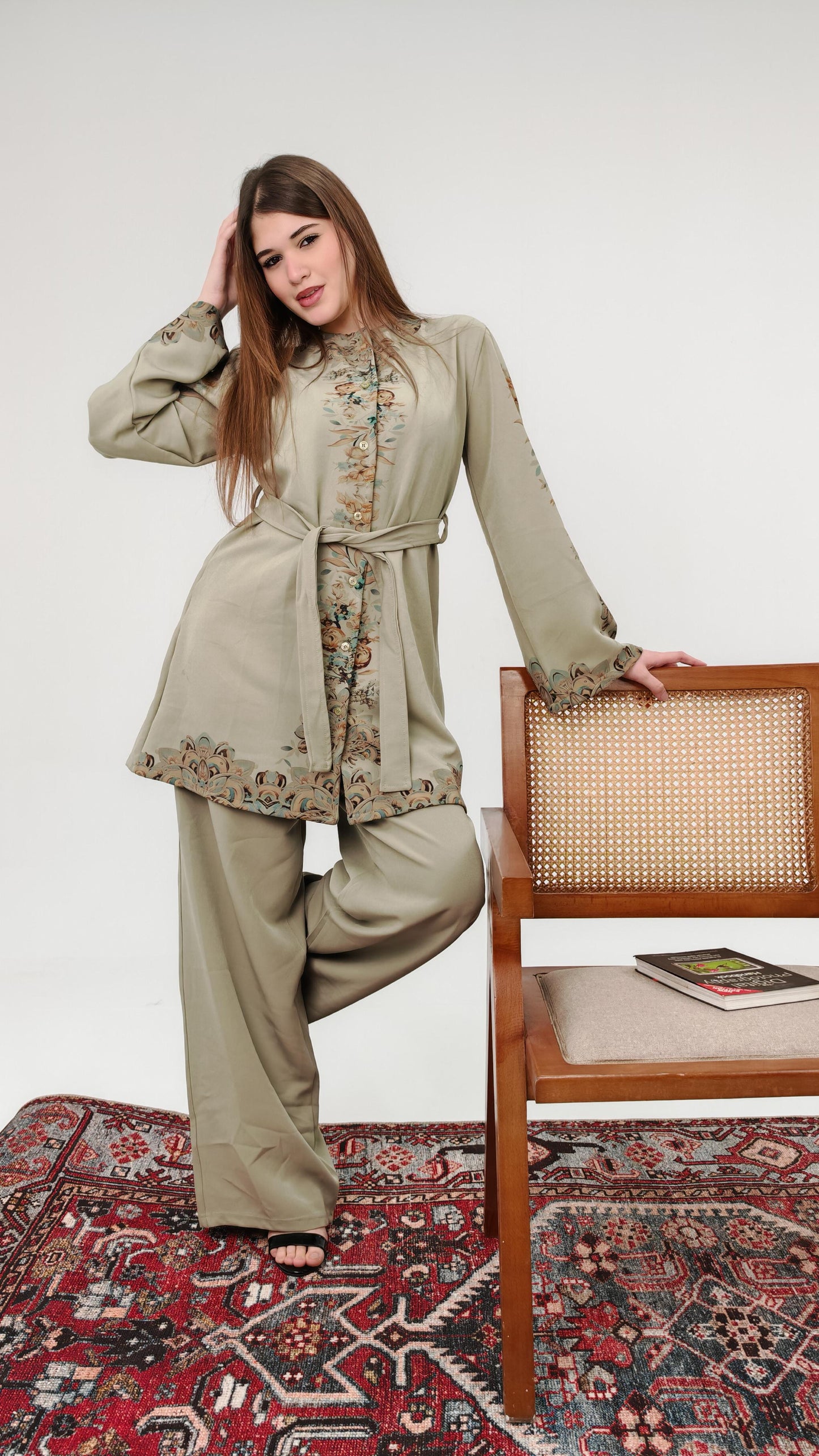 Printed Belted Tunic Set