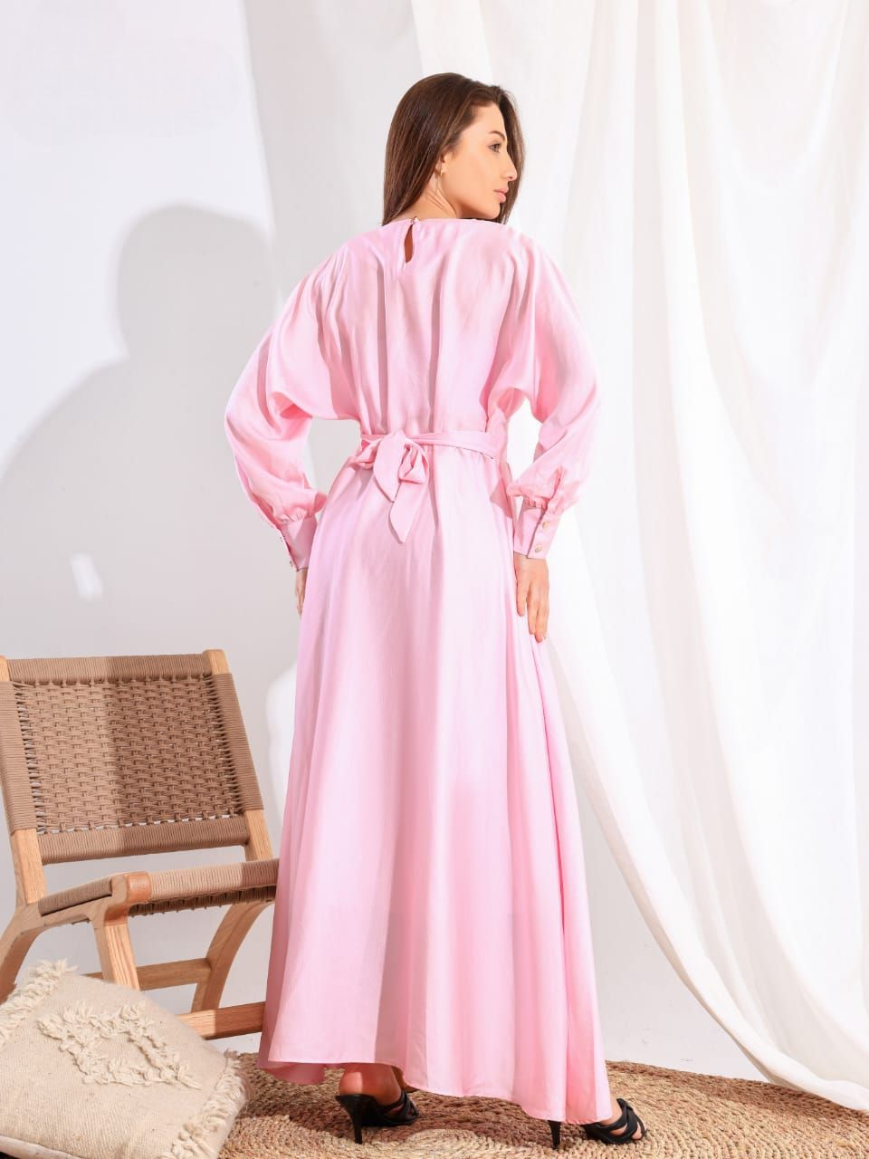 A satin dress designed to highlight your femininity and charm