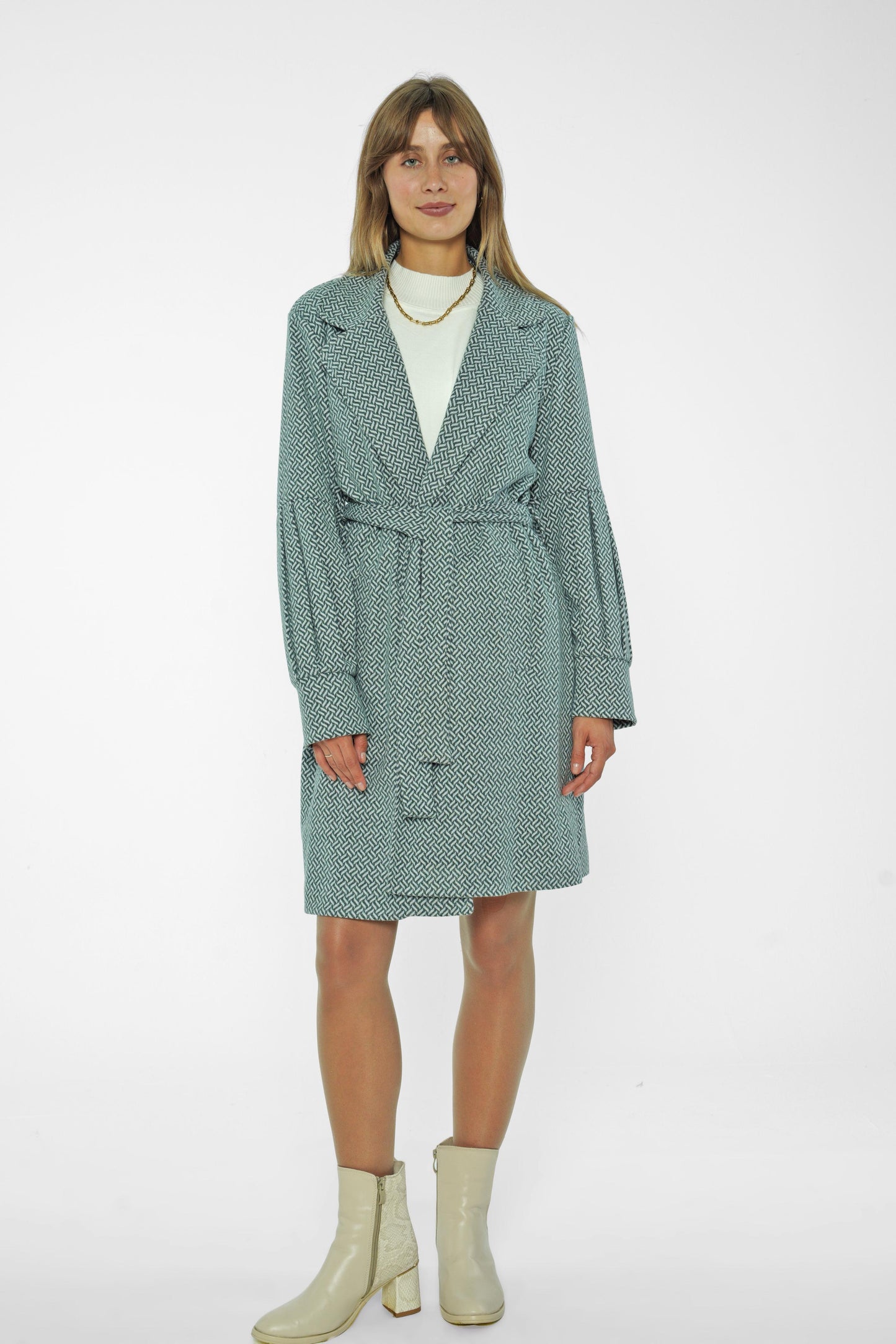 Soft Textured Belted Coat