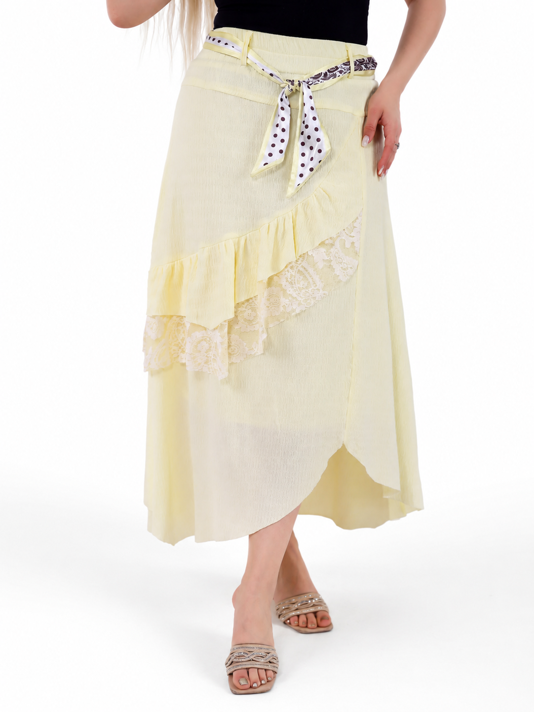 Lace Detail Wrap Skirt