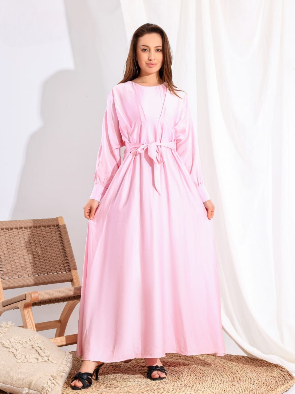 A satin dress designed to highlight your femininity and charm