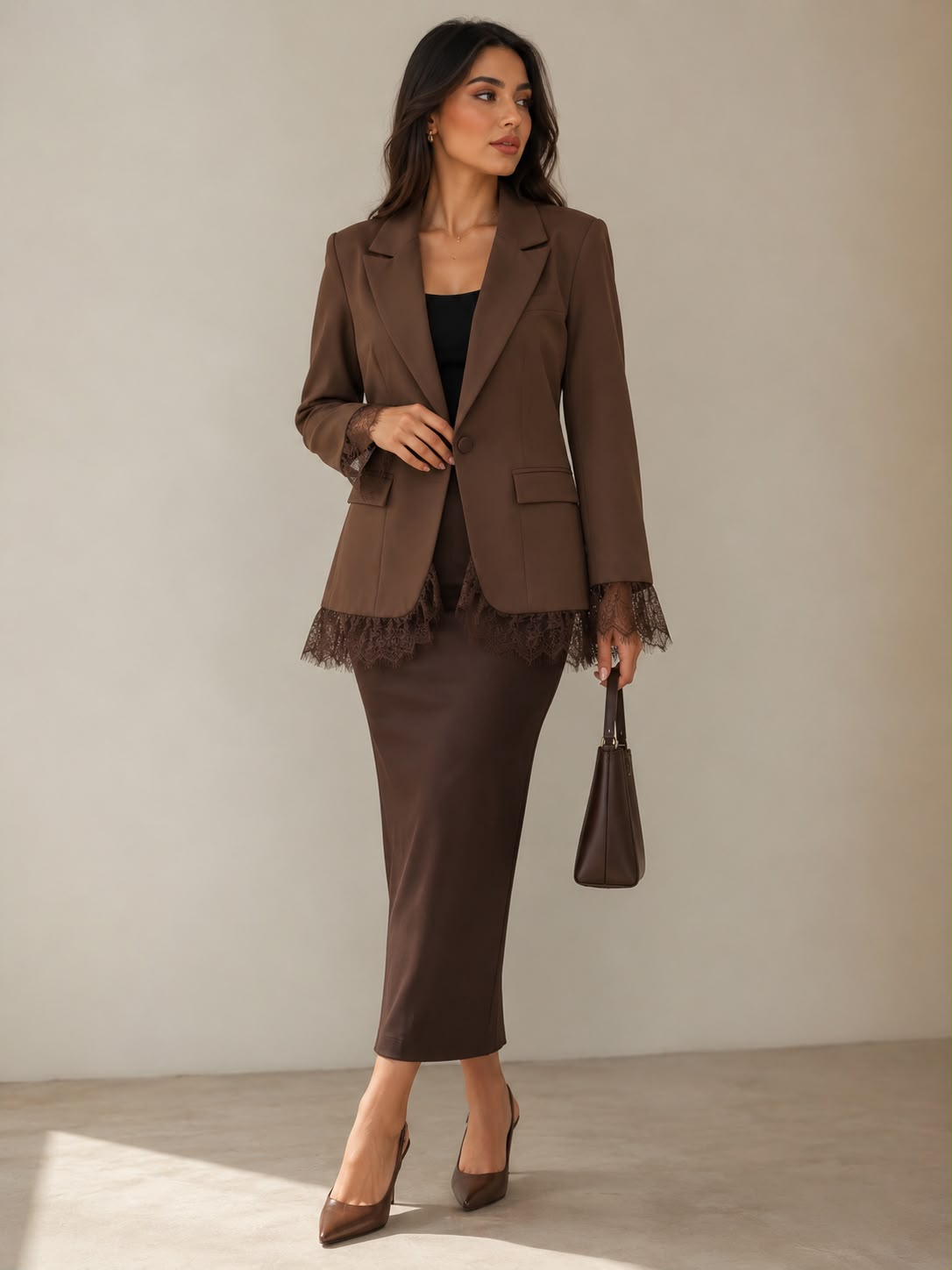 Lace Trim Blazer