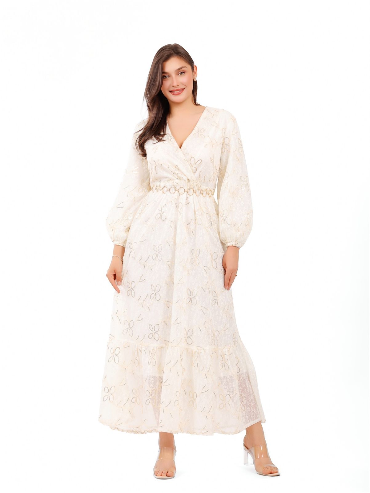 Embroidered Maxi Lounge Dress
