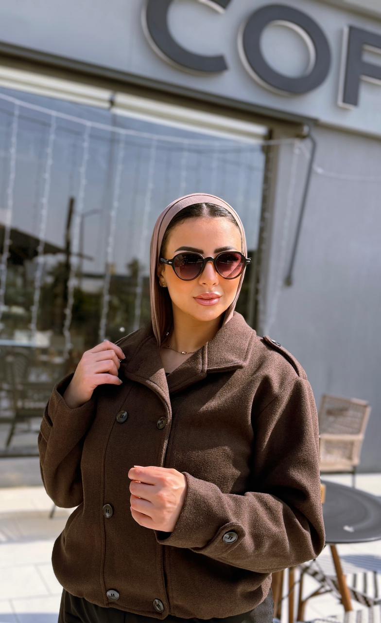 Double-Breasted Cropped Jacket