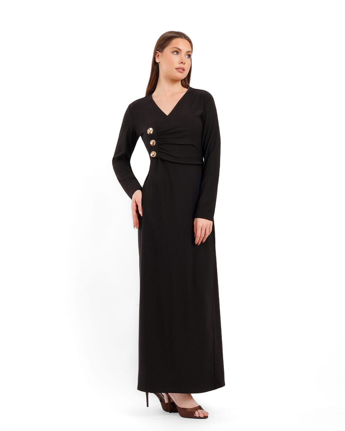 Button Detail Maxi Dress