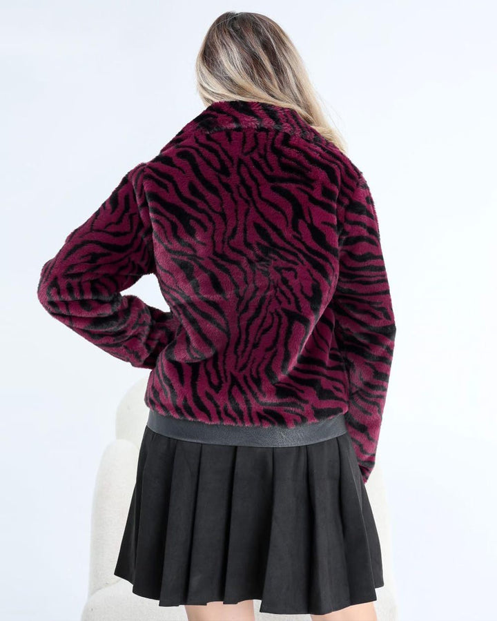 Zebra Faux Fur Jacket