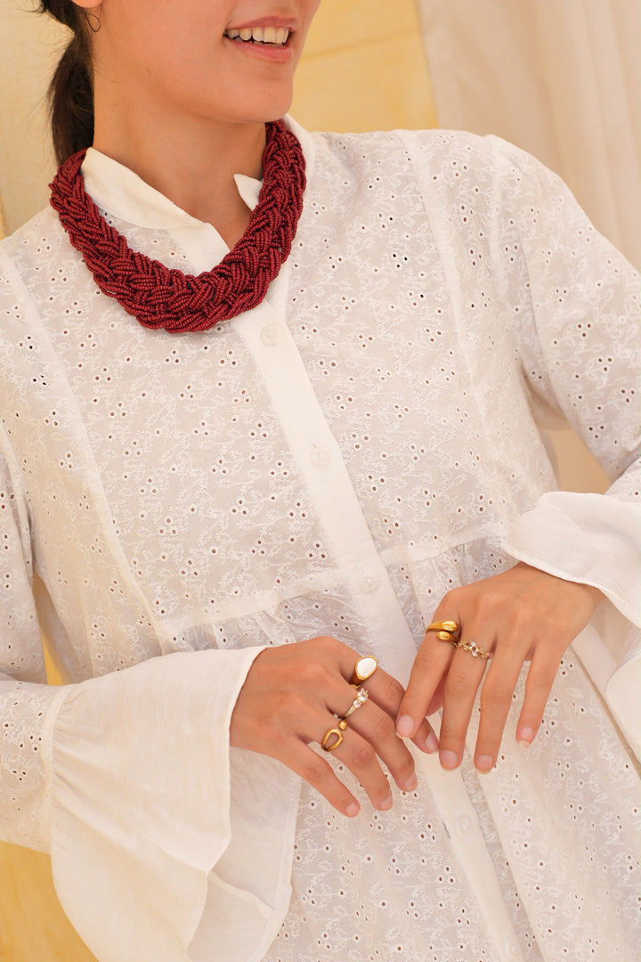 Elegance Broderie Maxi Dress