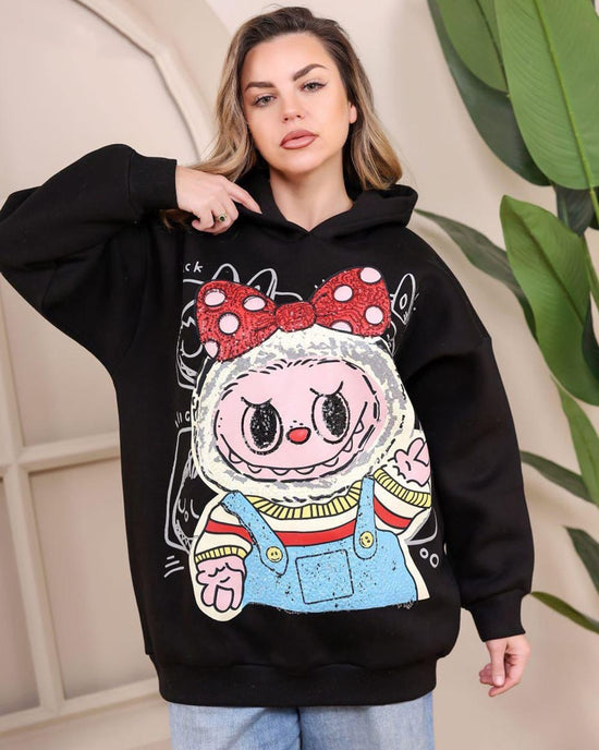 Graphic Hoodie with Cartoon Print – DIVA Wear