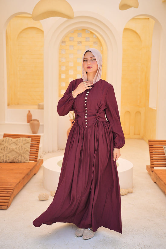 Corset Button Maxi Dress