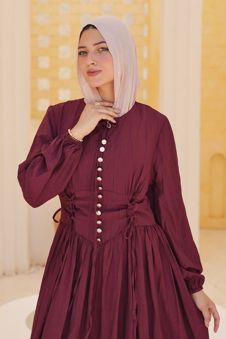 Corset Button Maxi Dress