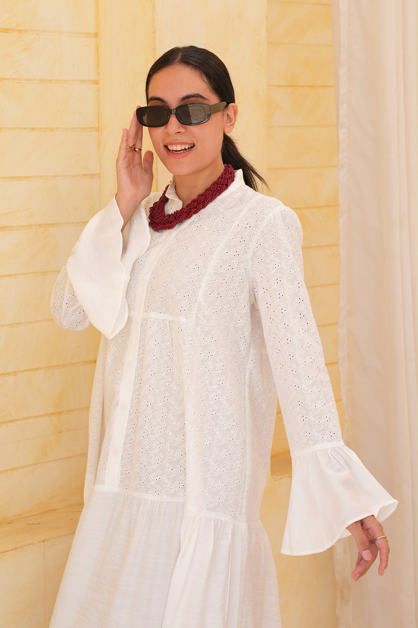 Elegance Broderie Maxi Dress