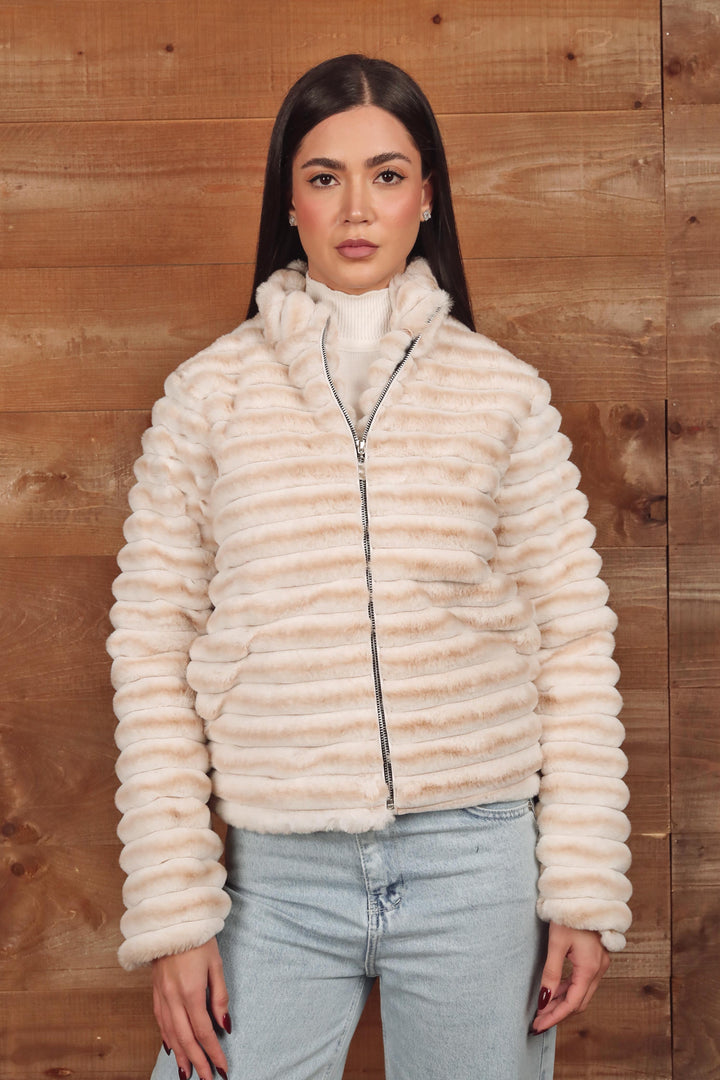 Soft Faux Fur Zip Jacket