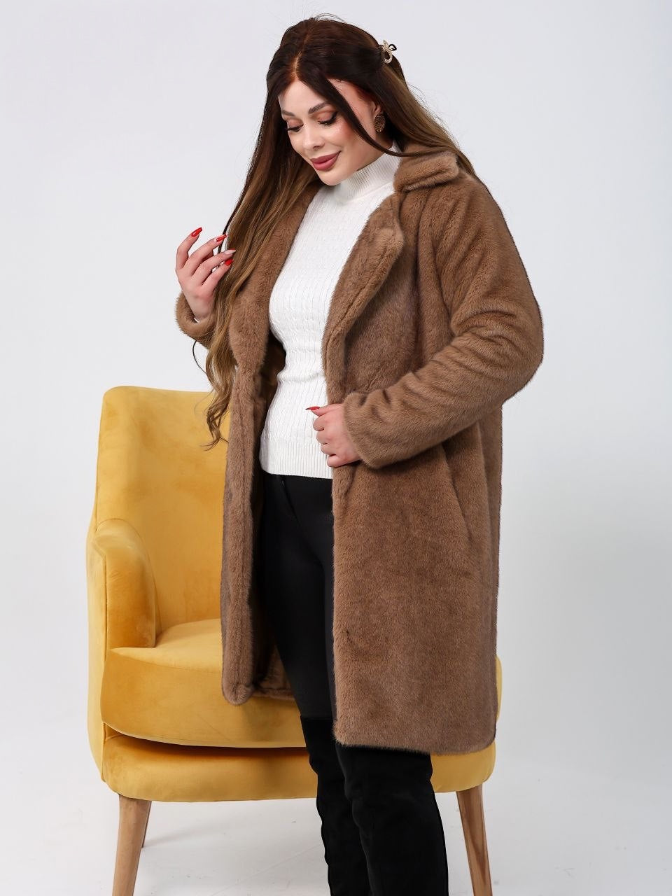 Teddy Hooded Long Coat – DIVA Wear