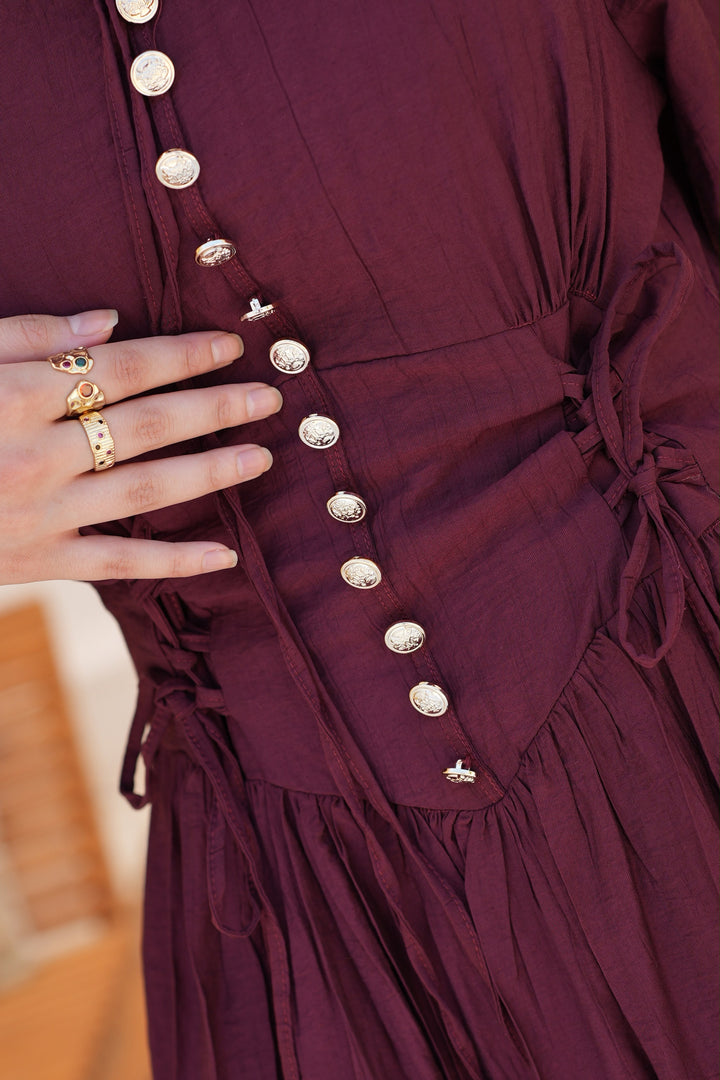 Corset Button Maxi Dress