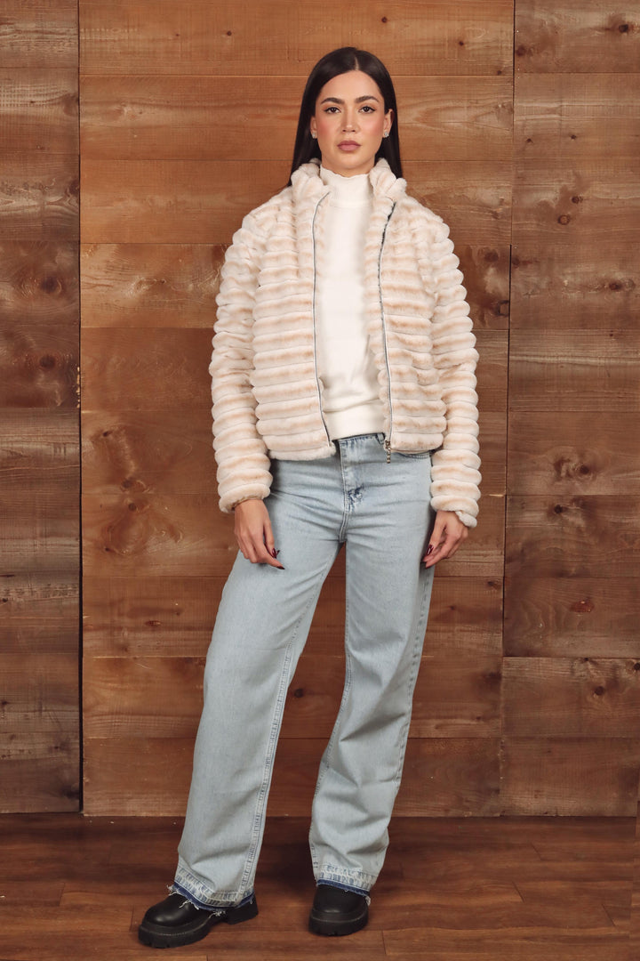Soft Faux Fur Zip Jacket