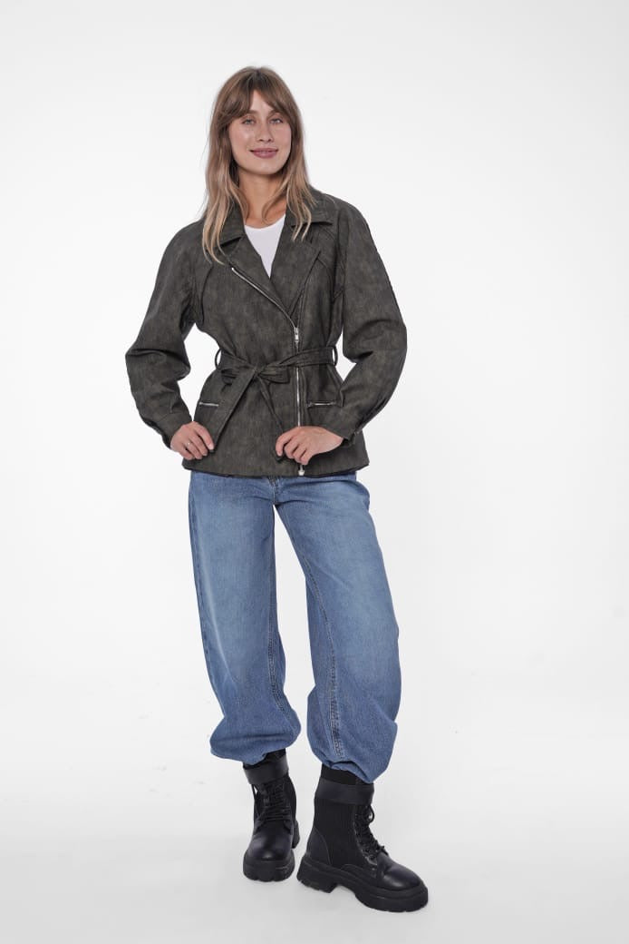 Belted Leather Jacket