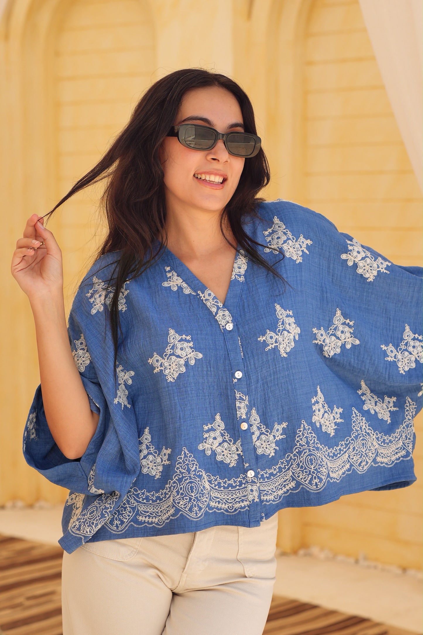 Women’s Embroidered Oversized Blouse