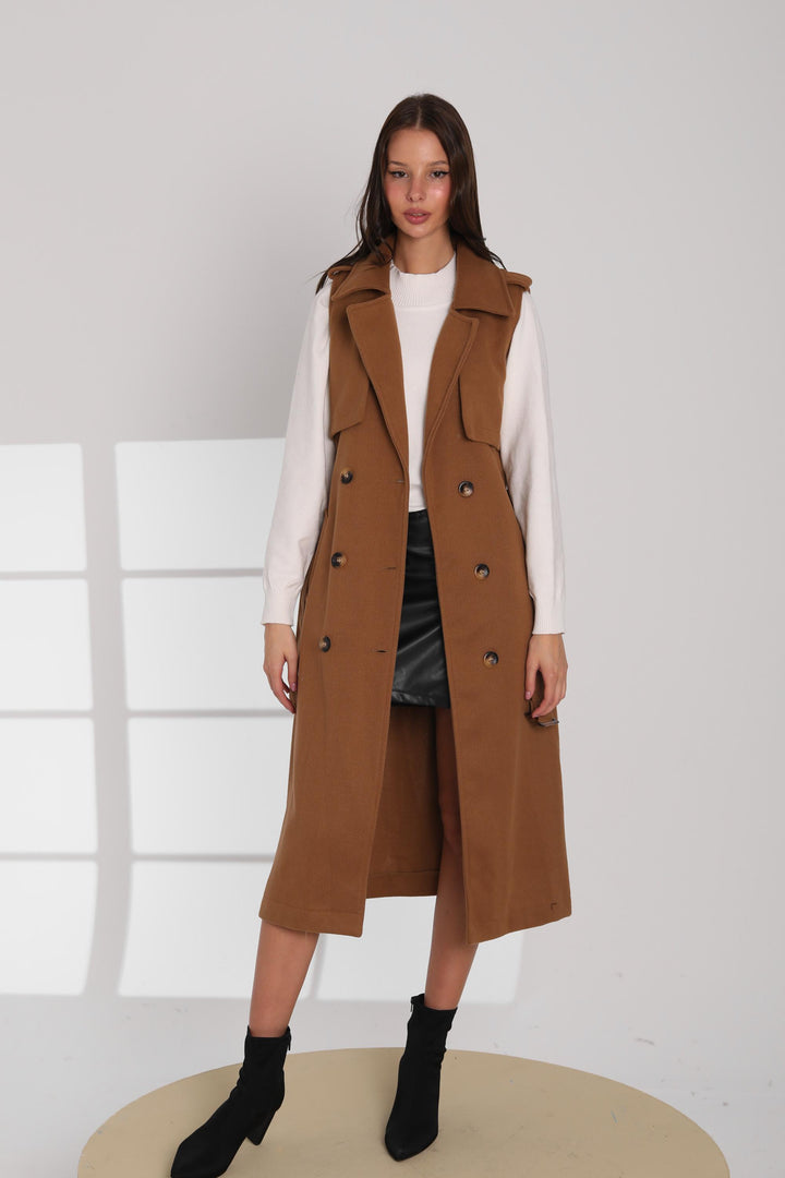 Sleeveless Trench Vest