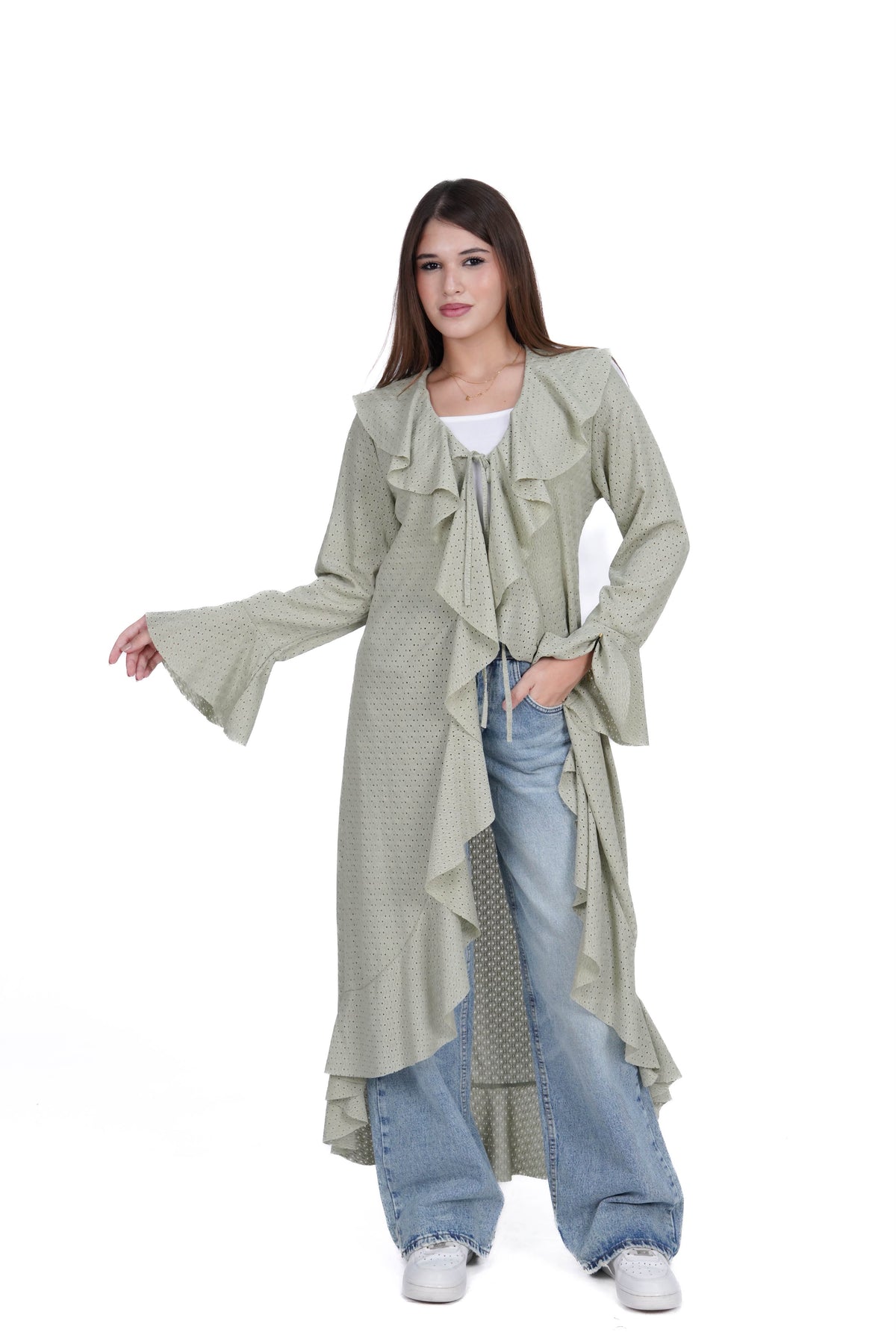 Ruffle Tie Cardigan