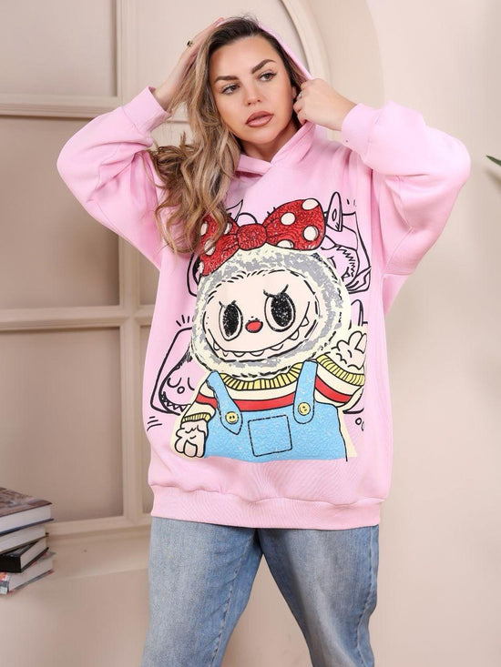 Cute Cartoon Print Hoodie