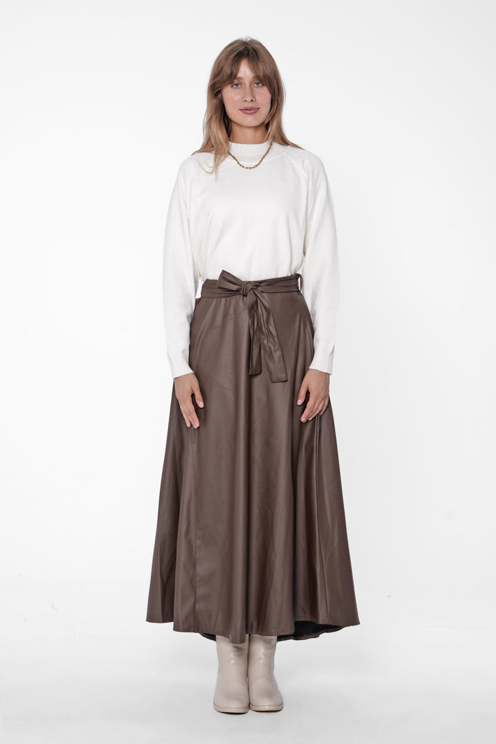 Faux Leather Maxi Skirt
