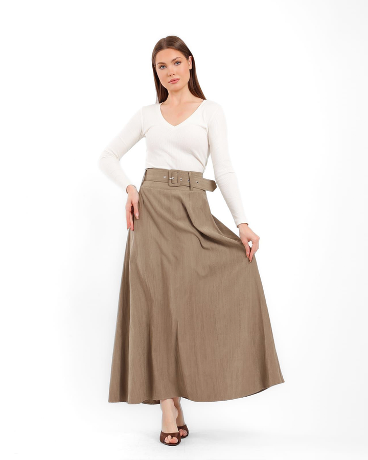Belted Maxi Skirt