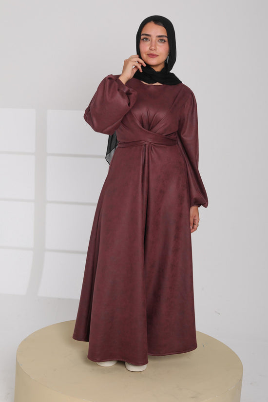 Faux Suede Maxi Dress