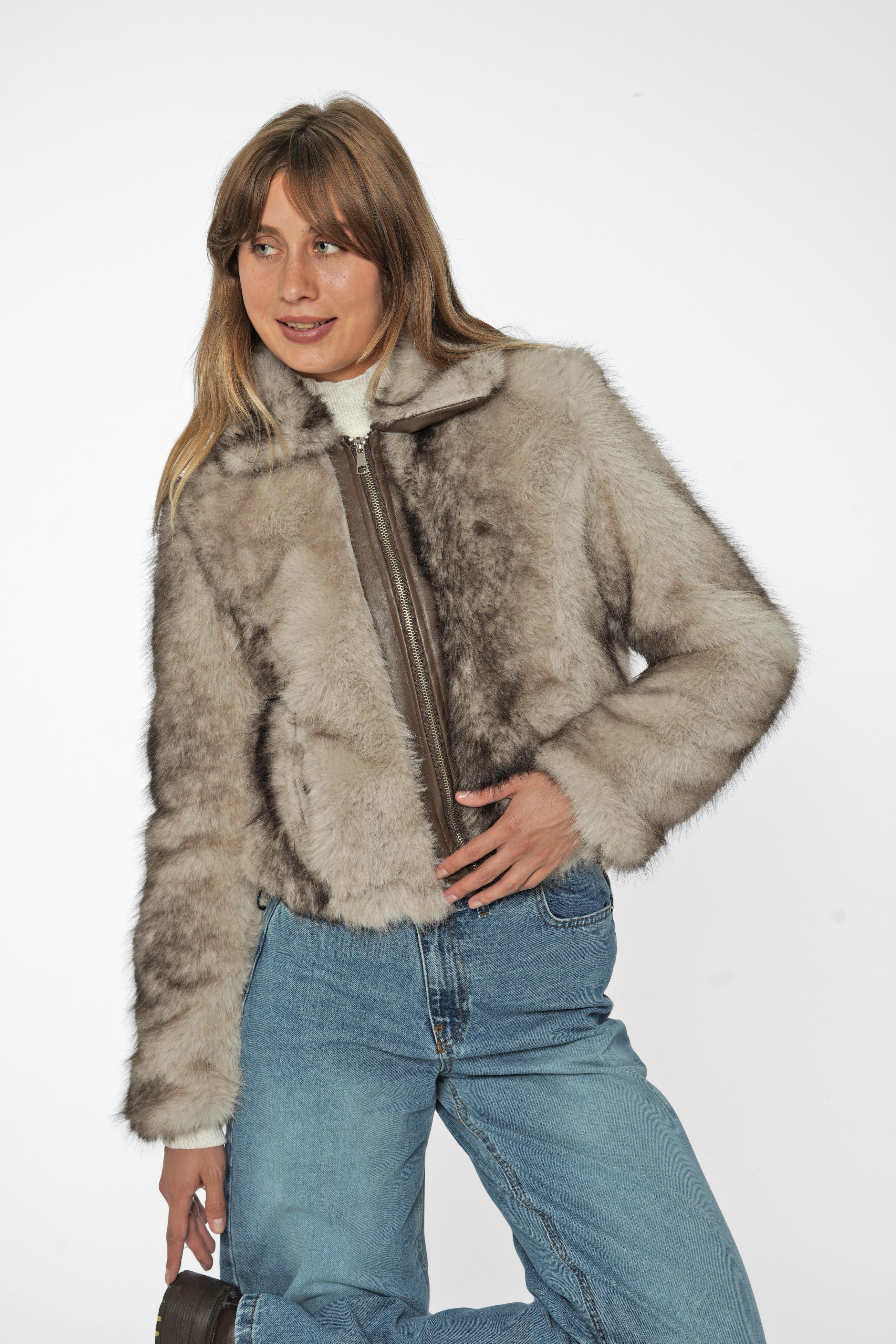 Short Faux Fur Winter Jacket