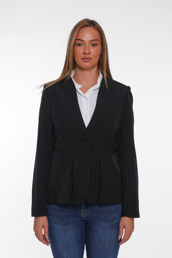 Pinstripe Fitted Blazer