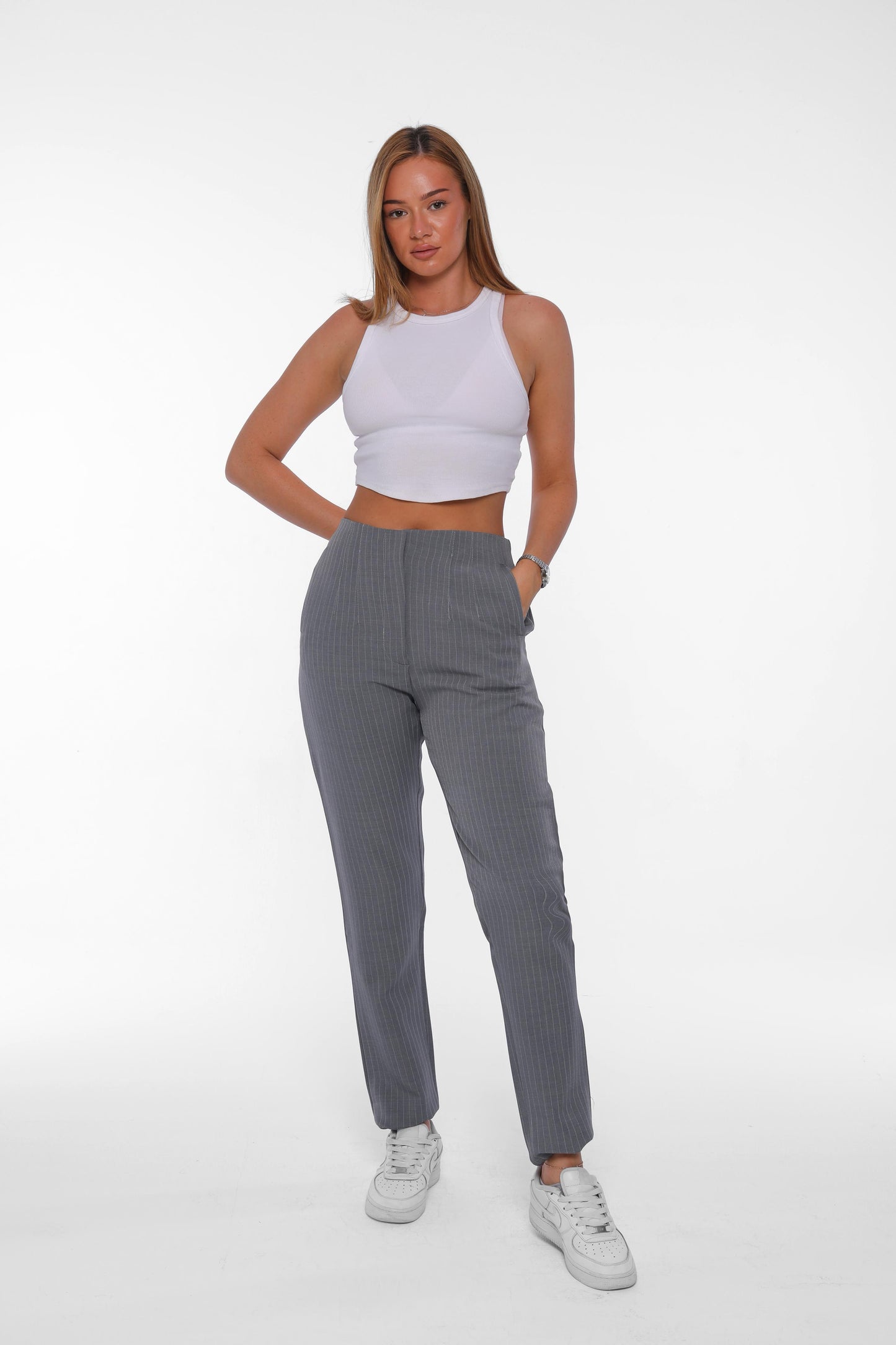 Slim Fit Pinstripe Pants