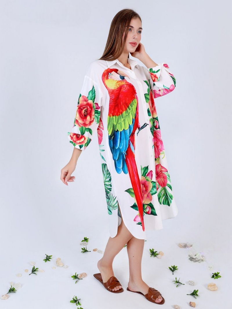 A  chemise with rose prints is perfect for summer