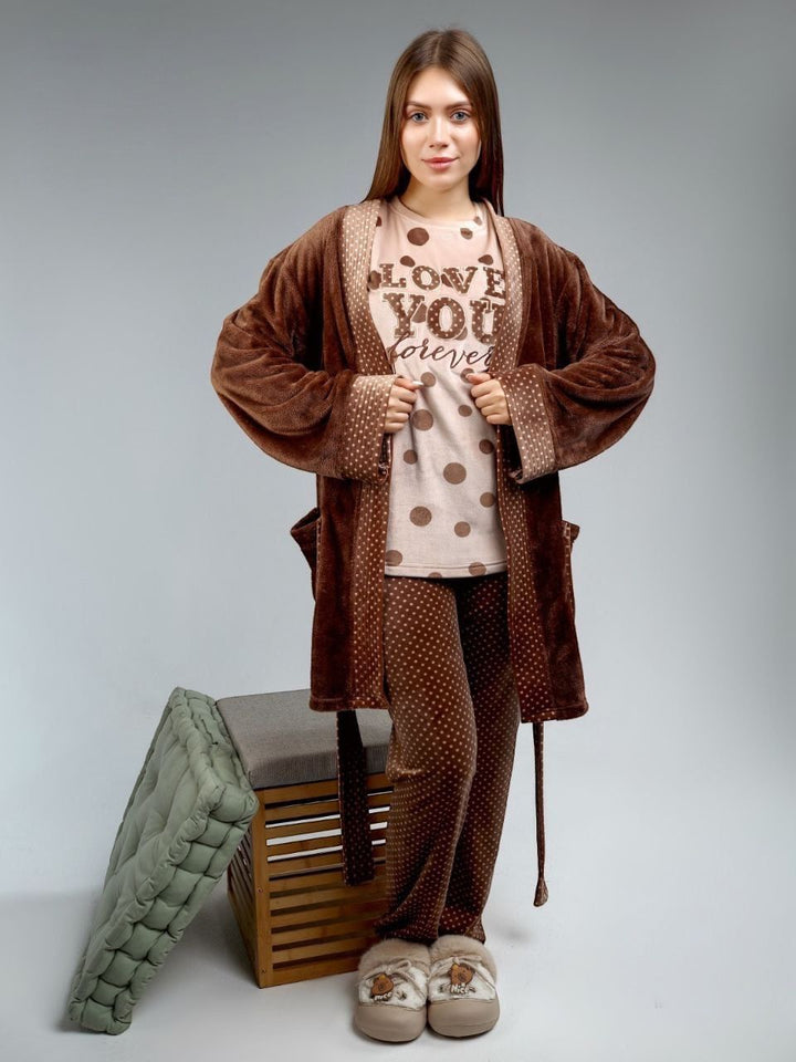 Brown Polka Dot Pajama Set