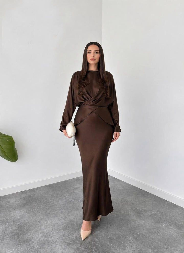Satin Wrap Suit Set