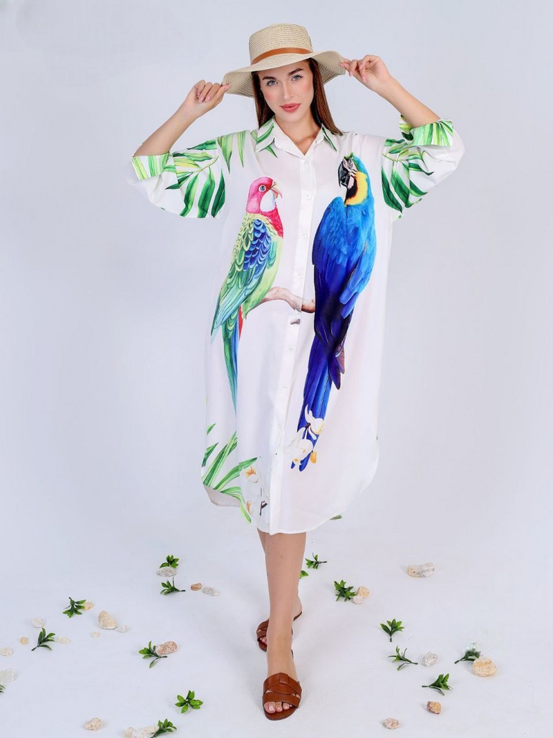 A blouse with a nature-inspired print