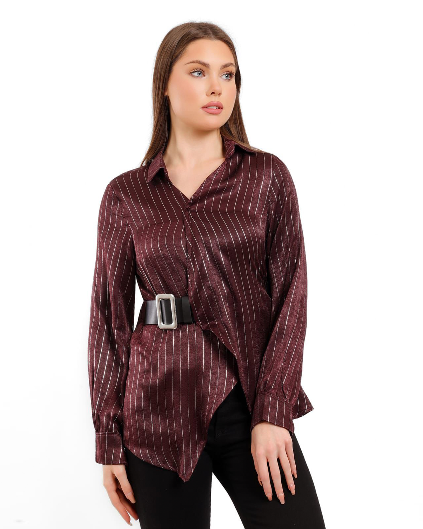 Striped Belted Shirt