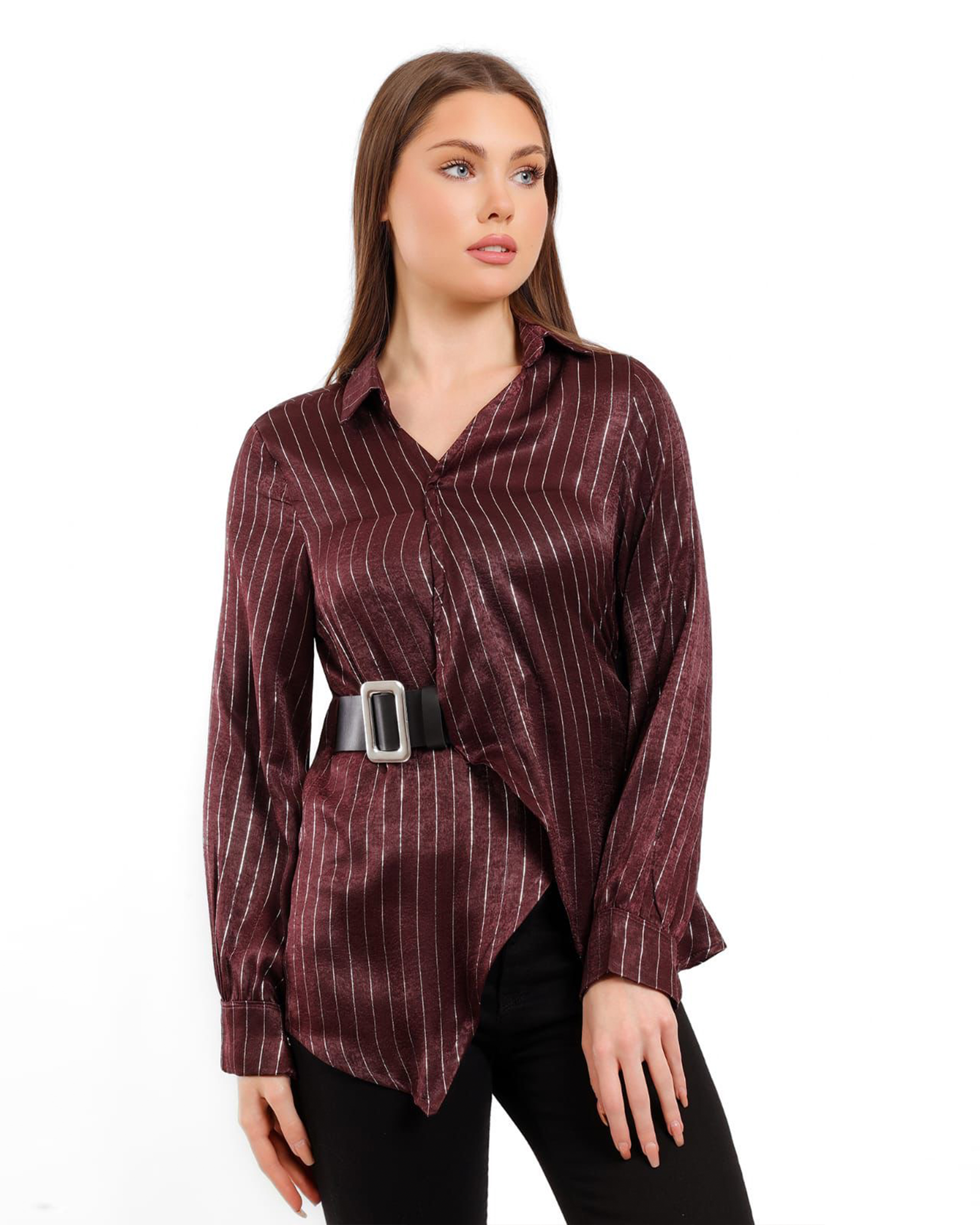 Striped Belted Shirt
