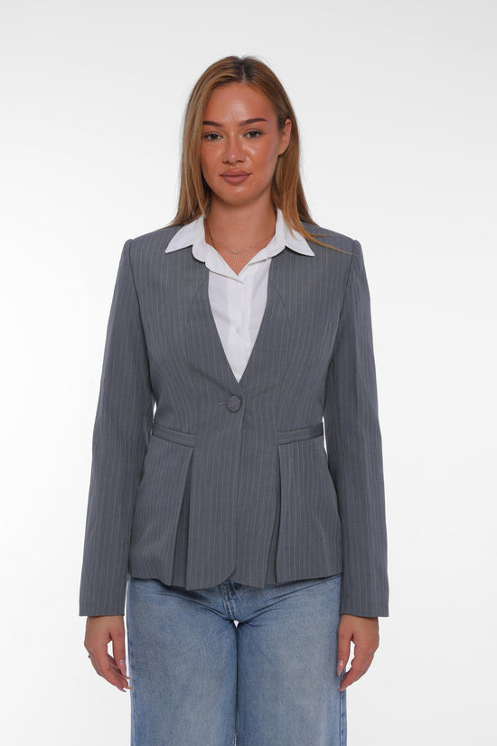 Pinstripe Fitted Blazer
