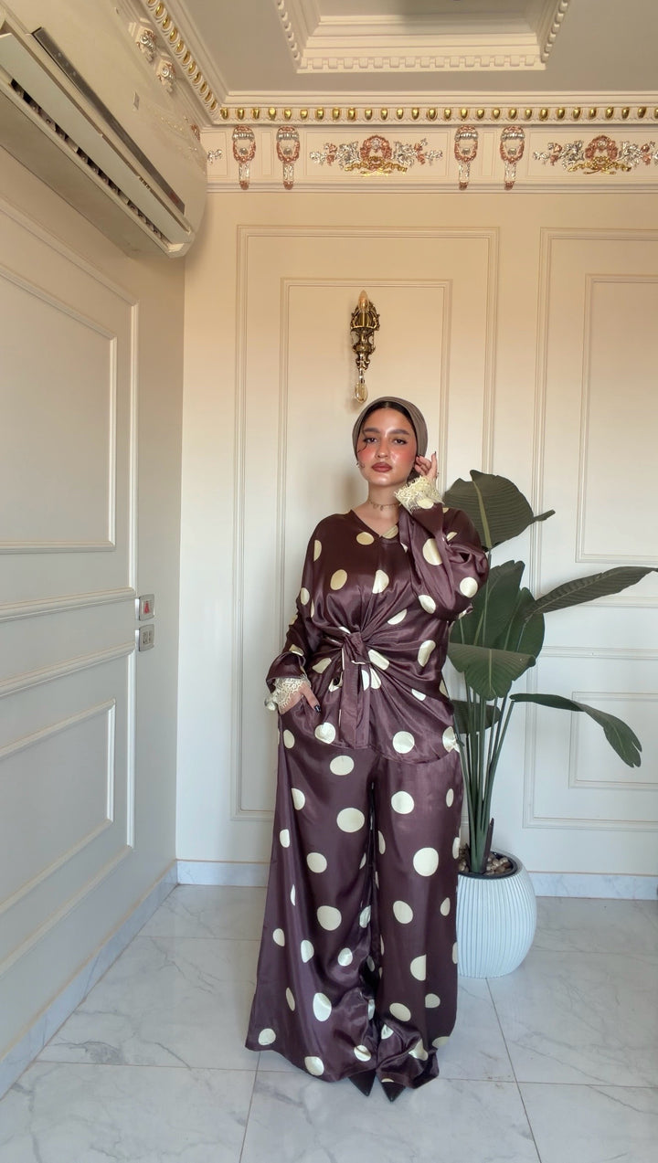 Polka Dot Satin Set