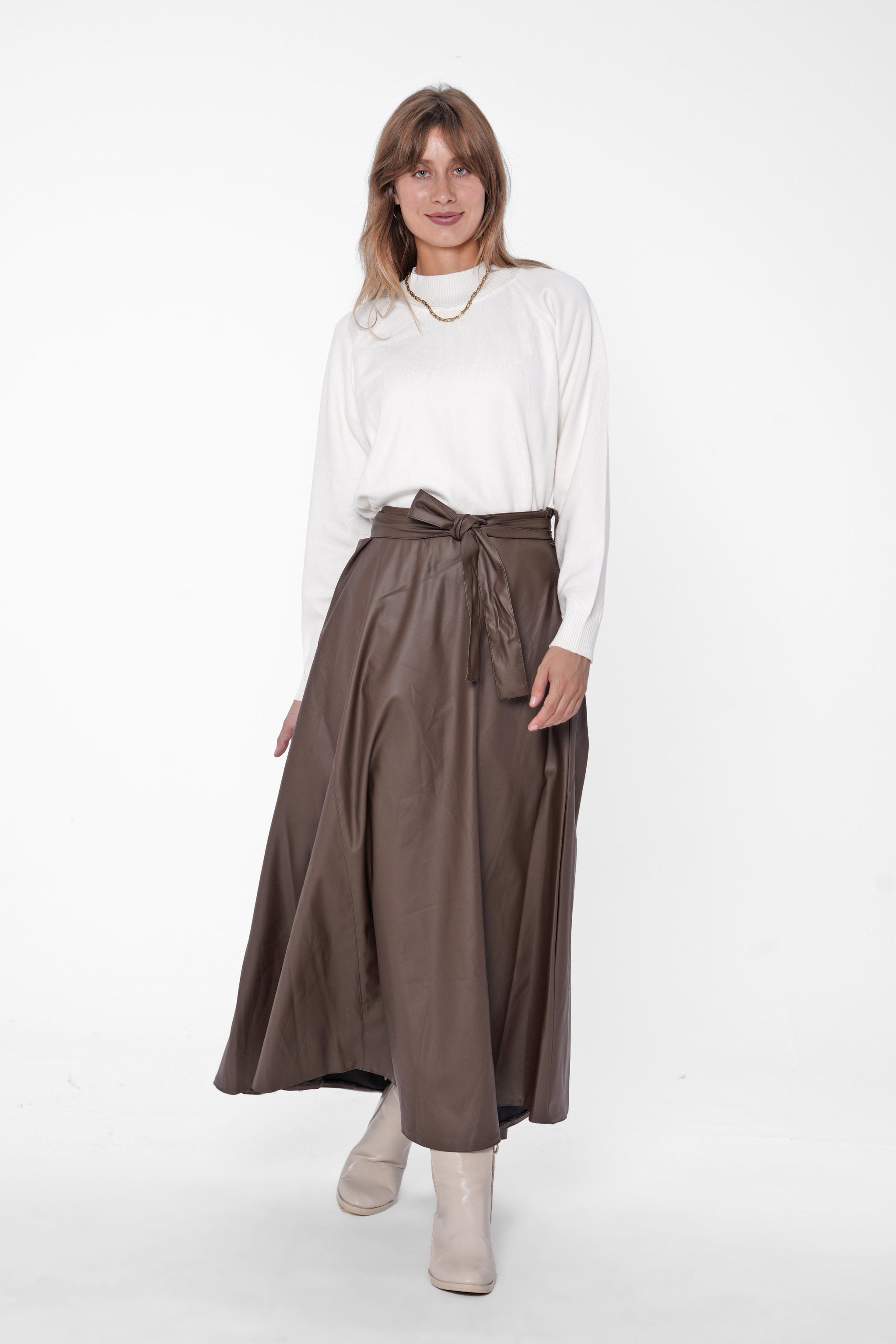 Faux Leather Maxi Skirt