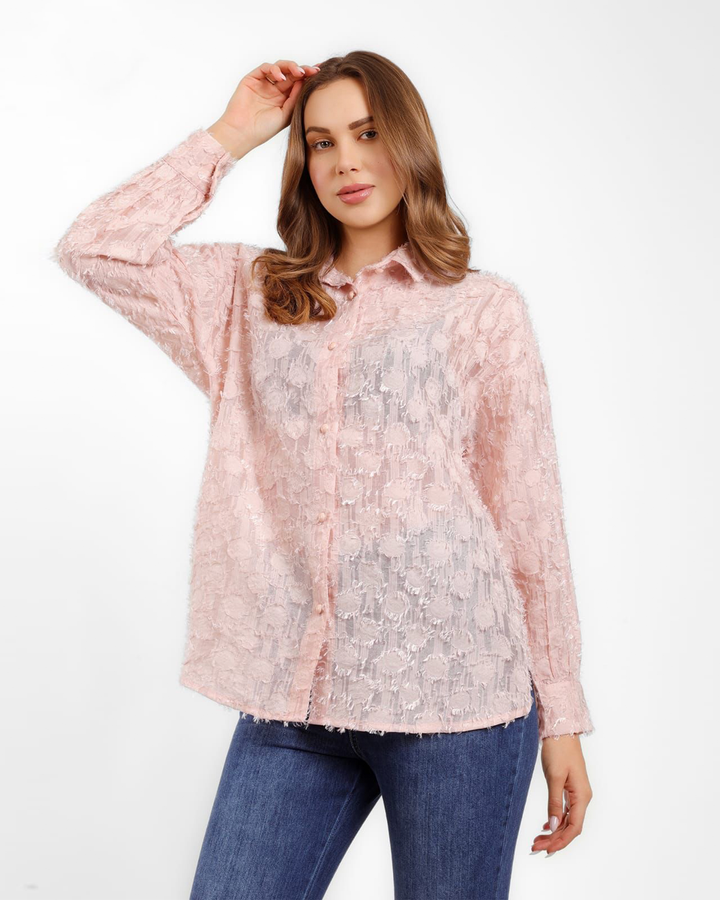 Textured Button-Up Shirt