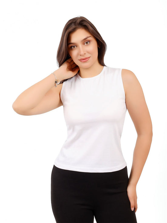 Sleeveless Round-Neck Basic Top