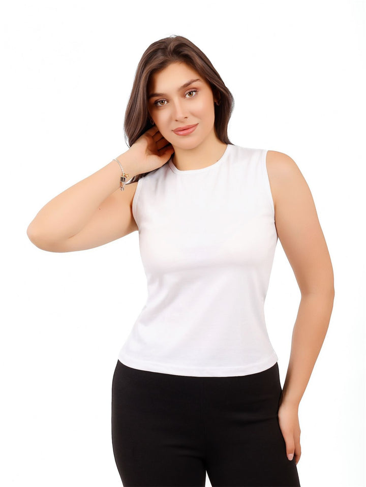 Sleeveless Round-Neck Basic Top