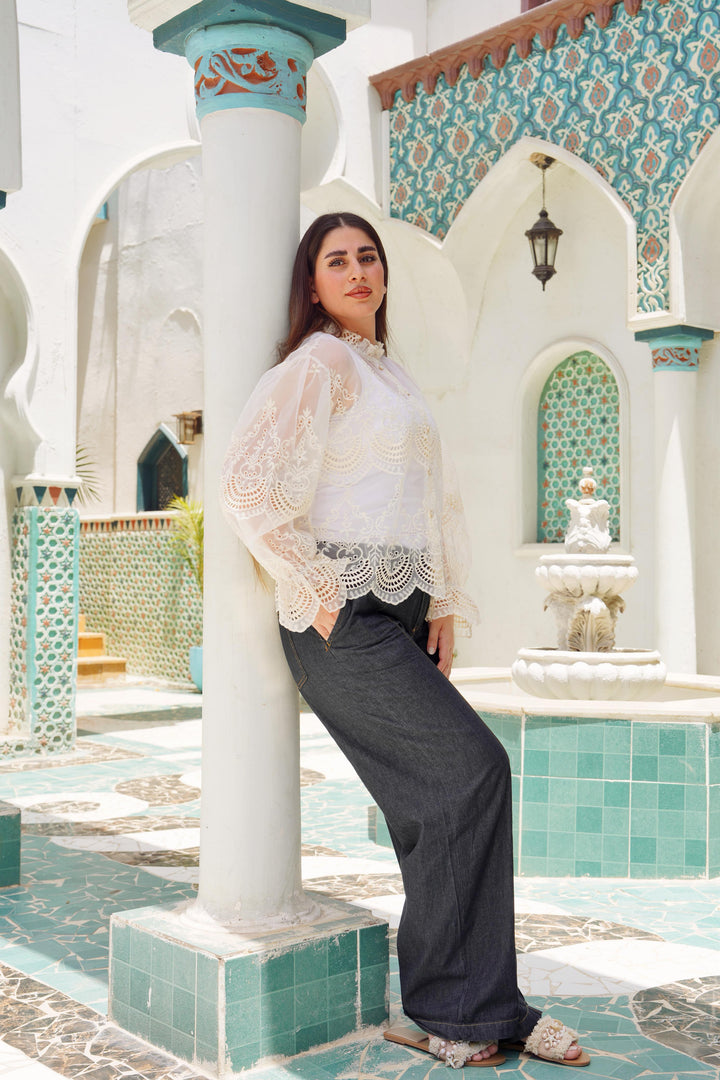 Lace Ruffle Blouse
