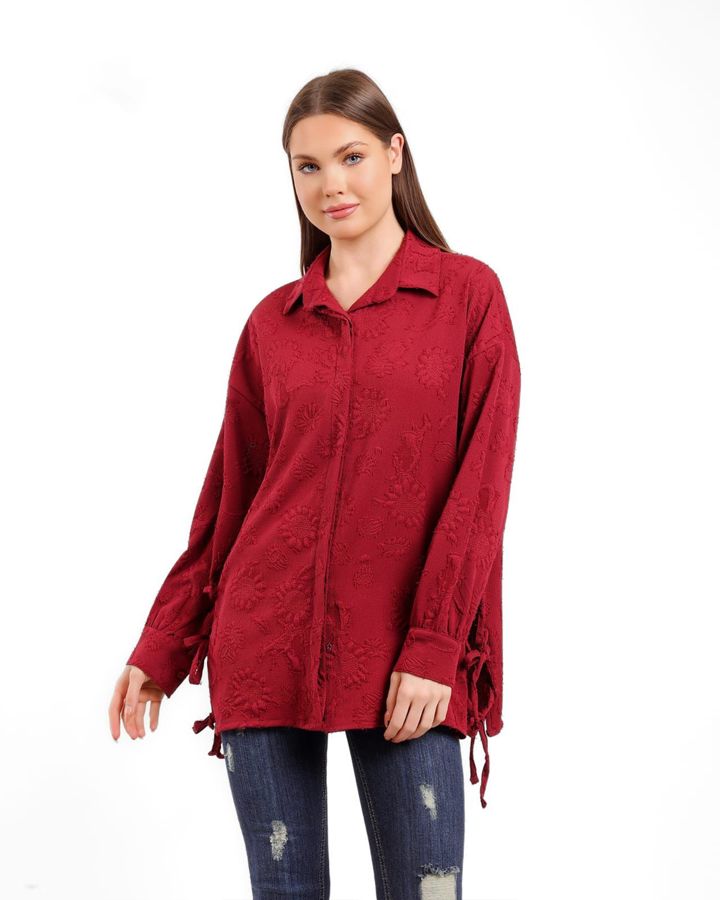 Textured Button-Up Shirt